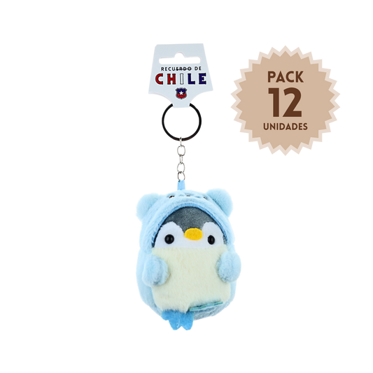 Pack 12 Llaveros De Peluche Souvenir Pingüino