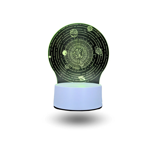 Lámpara Led RGB visualización 3D Sistema Solar