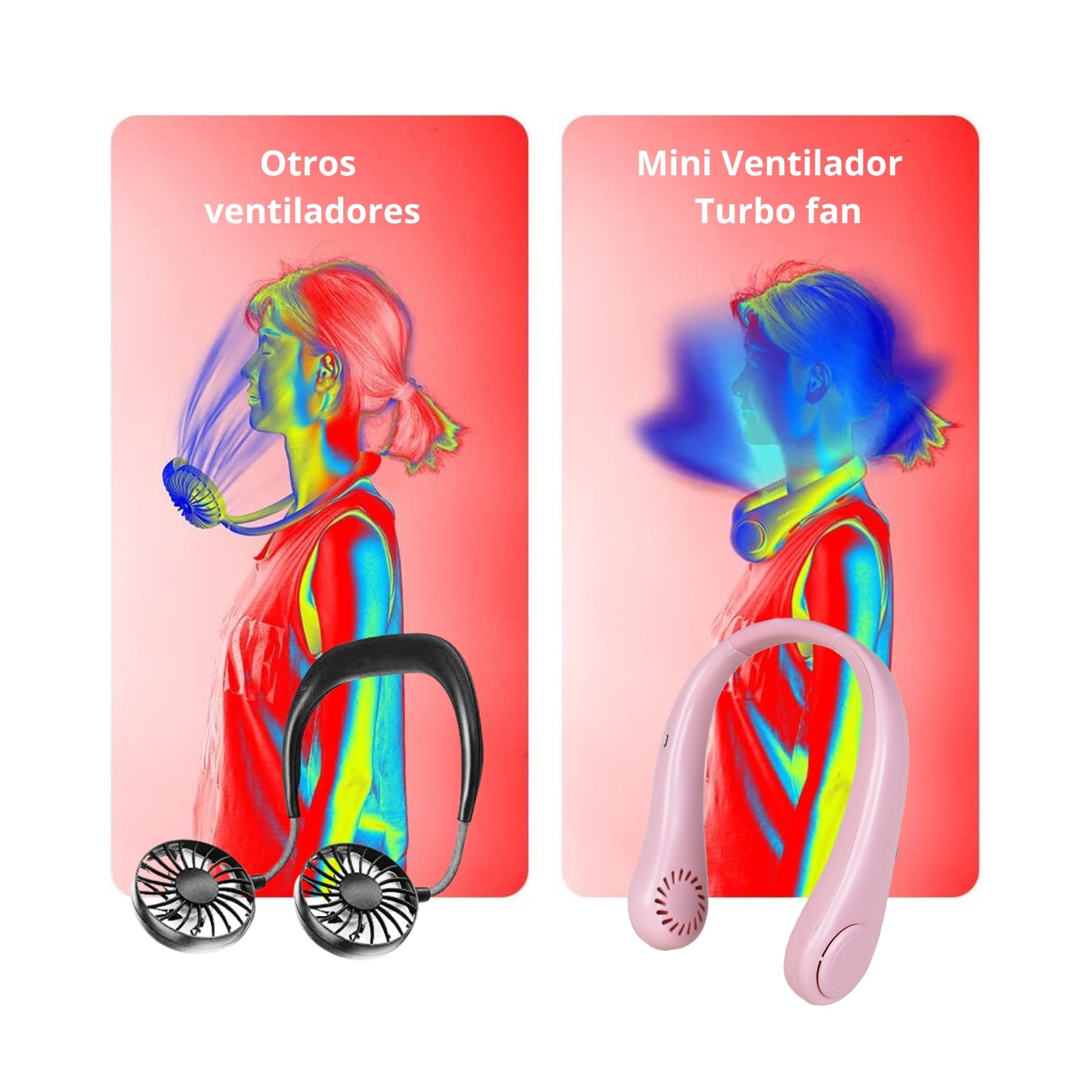 Ventilador De Cuello Portátil Rosa
