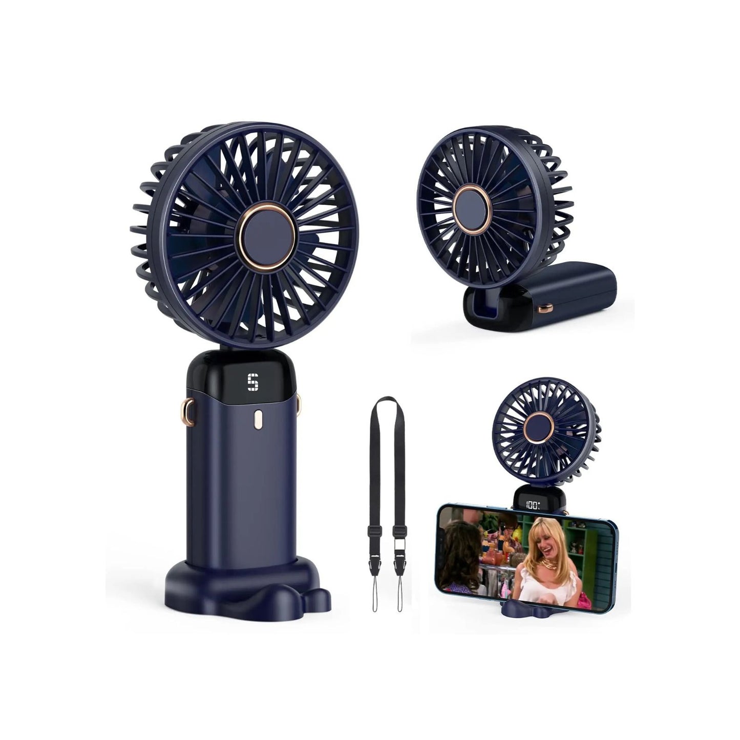 Mini Ventilador Mano Portátil Recargable Usb 5 Velocidades Rosa