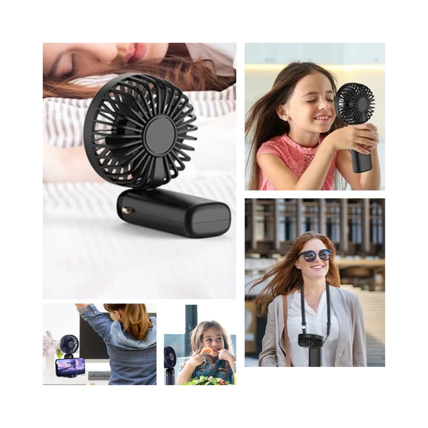 Mini Ventilador Mano Portátil Recargable Usb 5 Velocidades Rosa