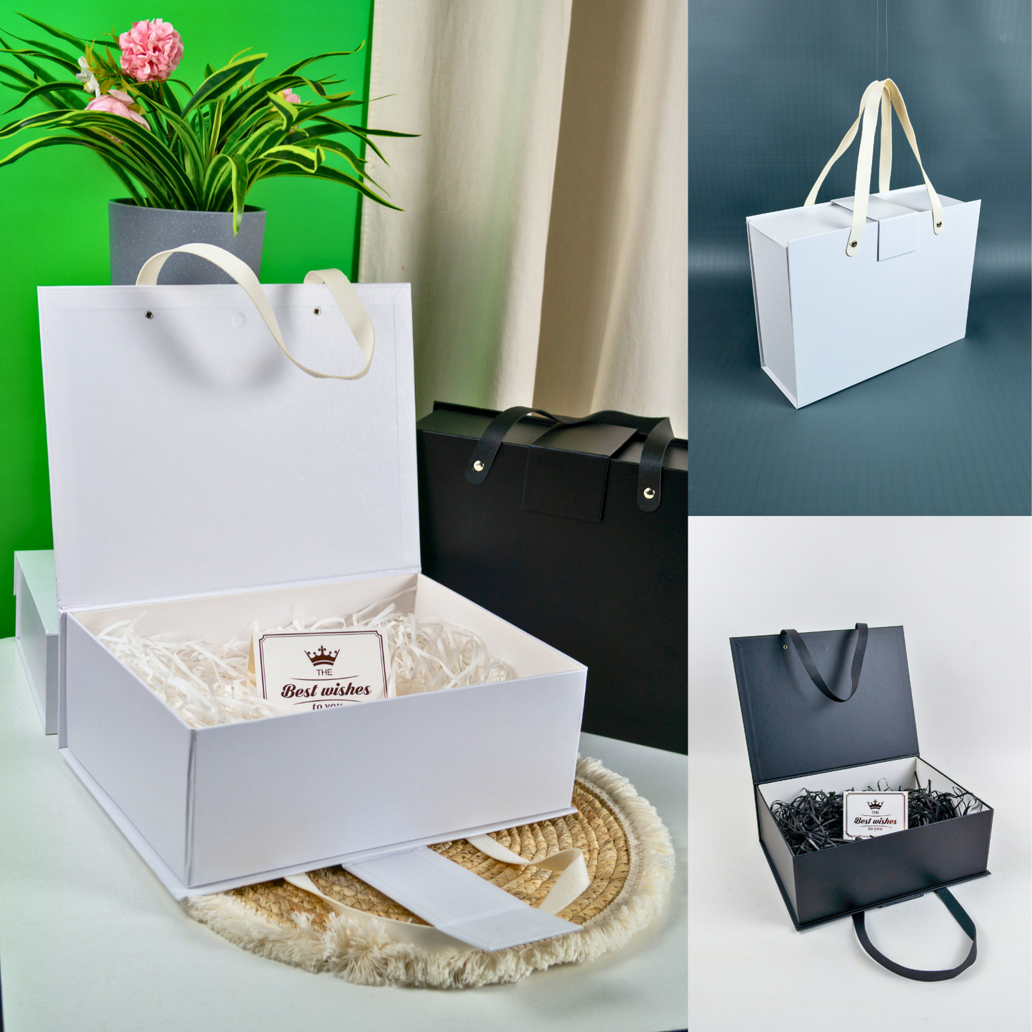 Gift Box Caja Para Regalos con Asas Tamaño L Blanco