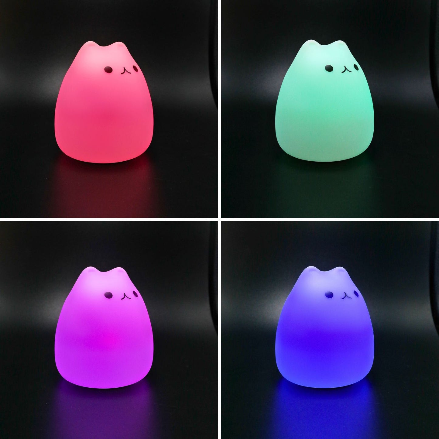 Lámpara de Noche de Silicona LED RGB Squishy Gatito