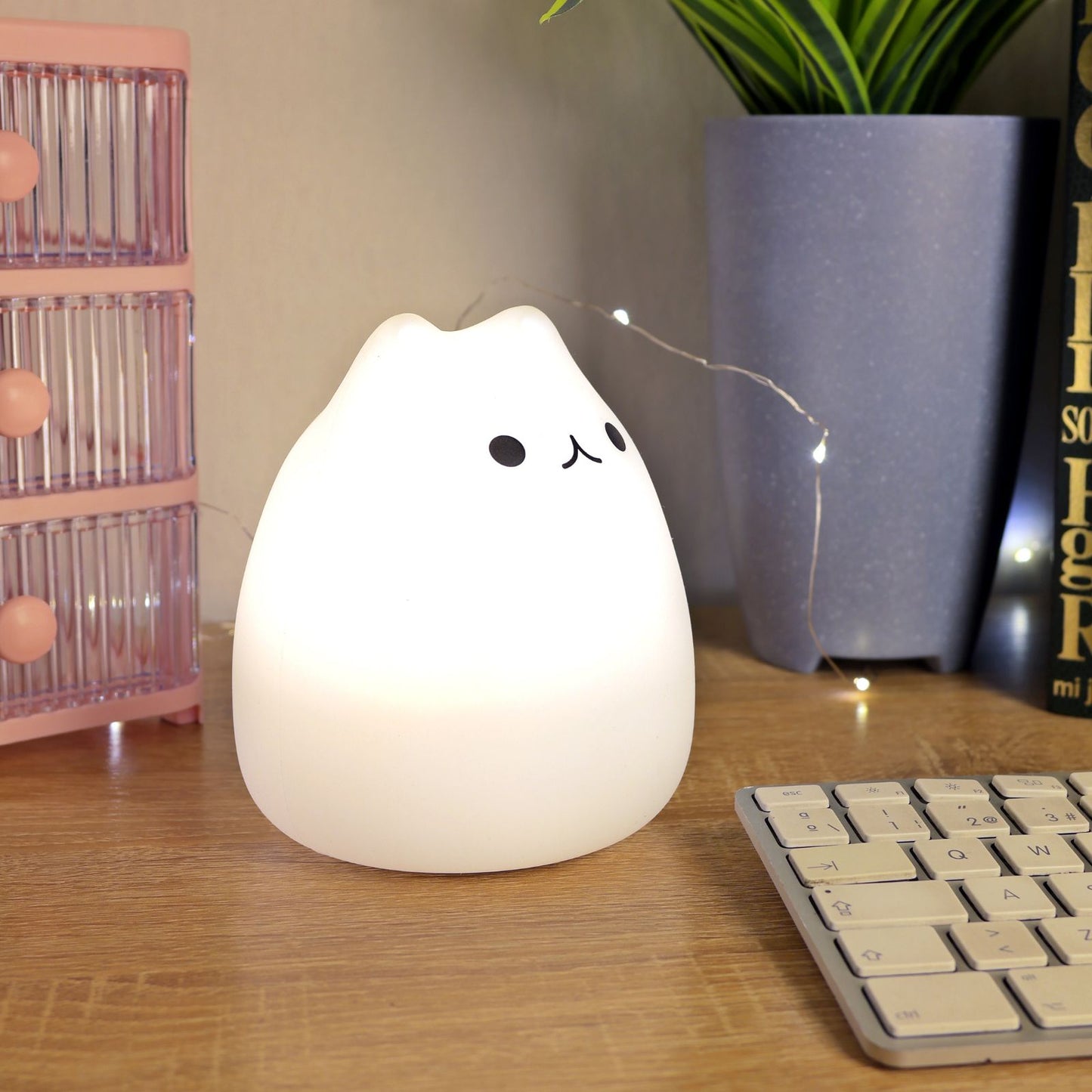 Lámpara de Noche de Silicona LED RGB Squishy Gatito