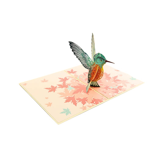 Tarjeta Felicitaciones Plegable Colibrí con Efecto 3D