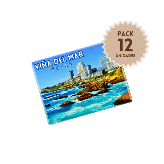 Pack 12 Imanes Cerámicos Chile Viña del Mar