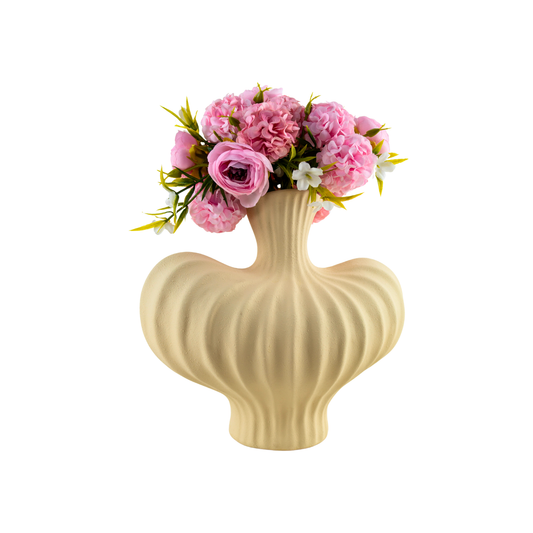Florero Estatuilla Corazón de Porcelana Francesa Beige