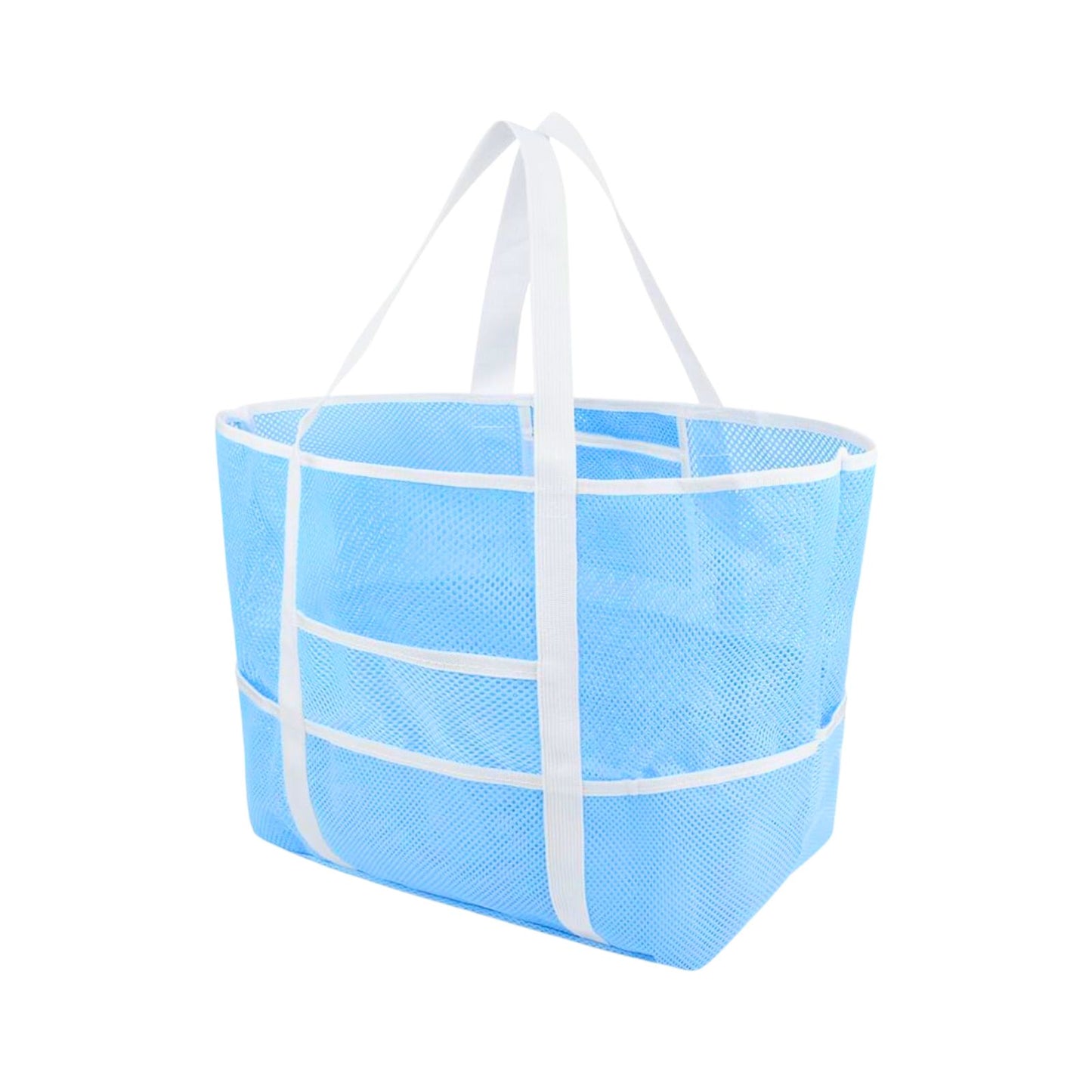 Bolsa De Malla Multiusos Playera Supermercado Compras Celeste