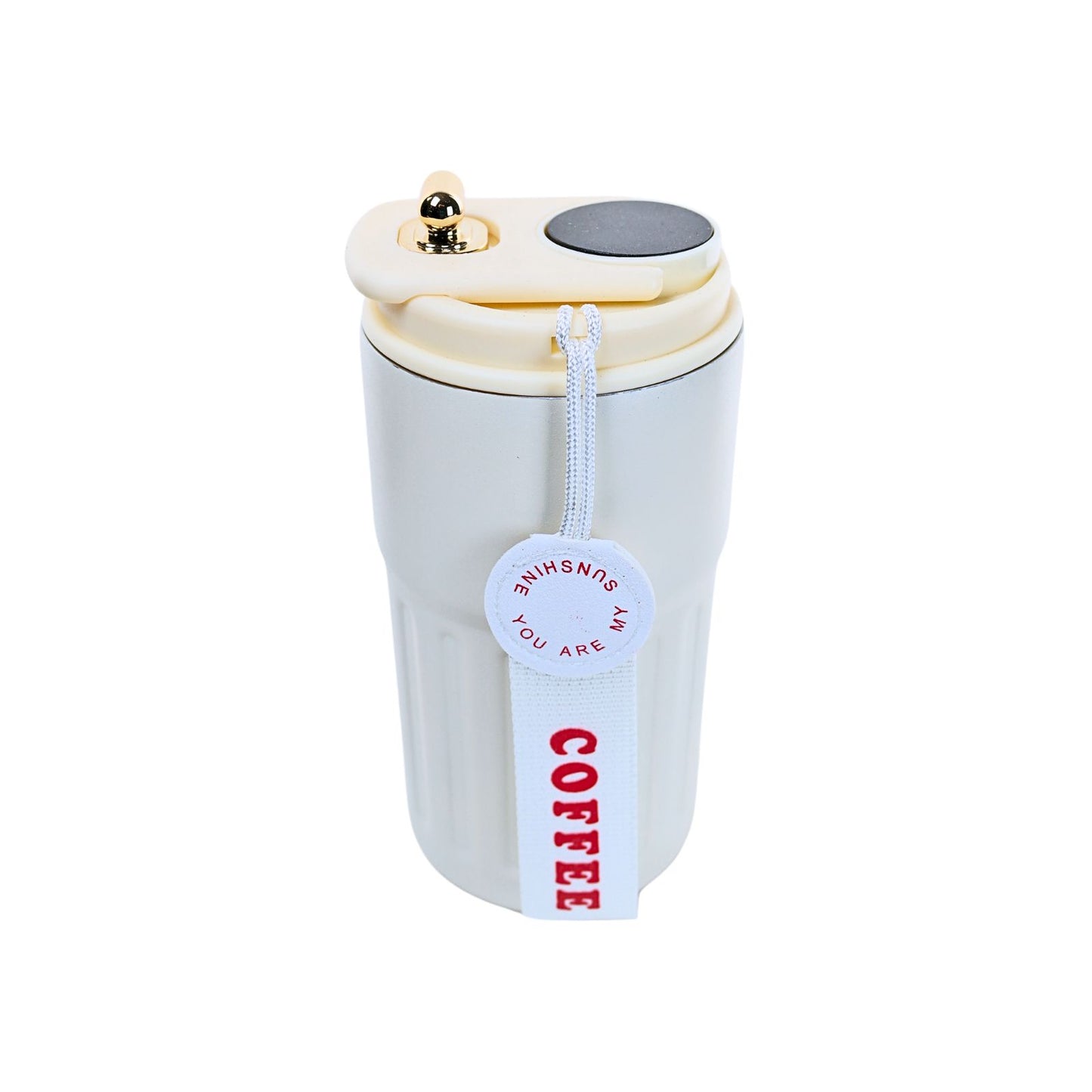 Vaso Térmico de Acero Inoxidable Termómetro 460 ml Blanco