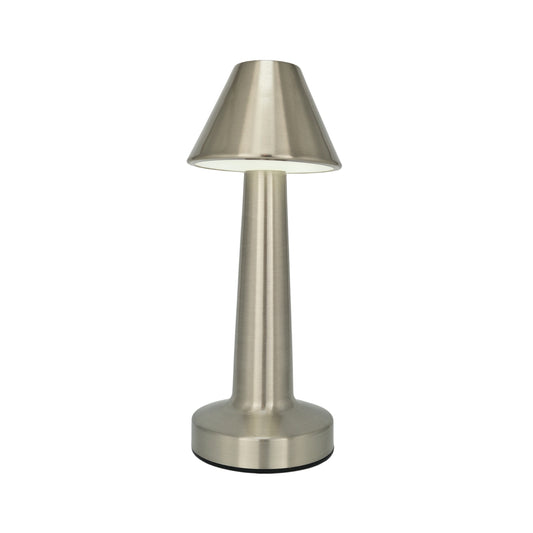 Lampara De Mesa Touch Led Recargable Usb Plateada