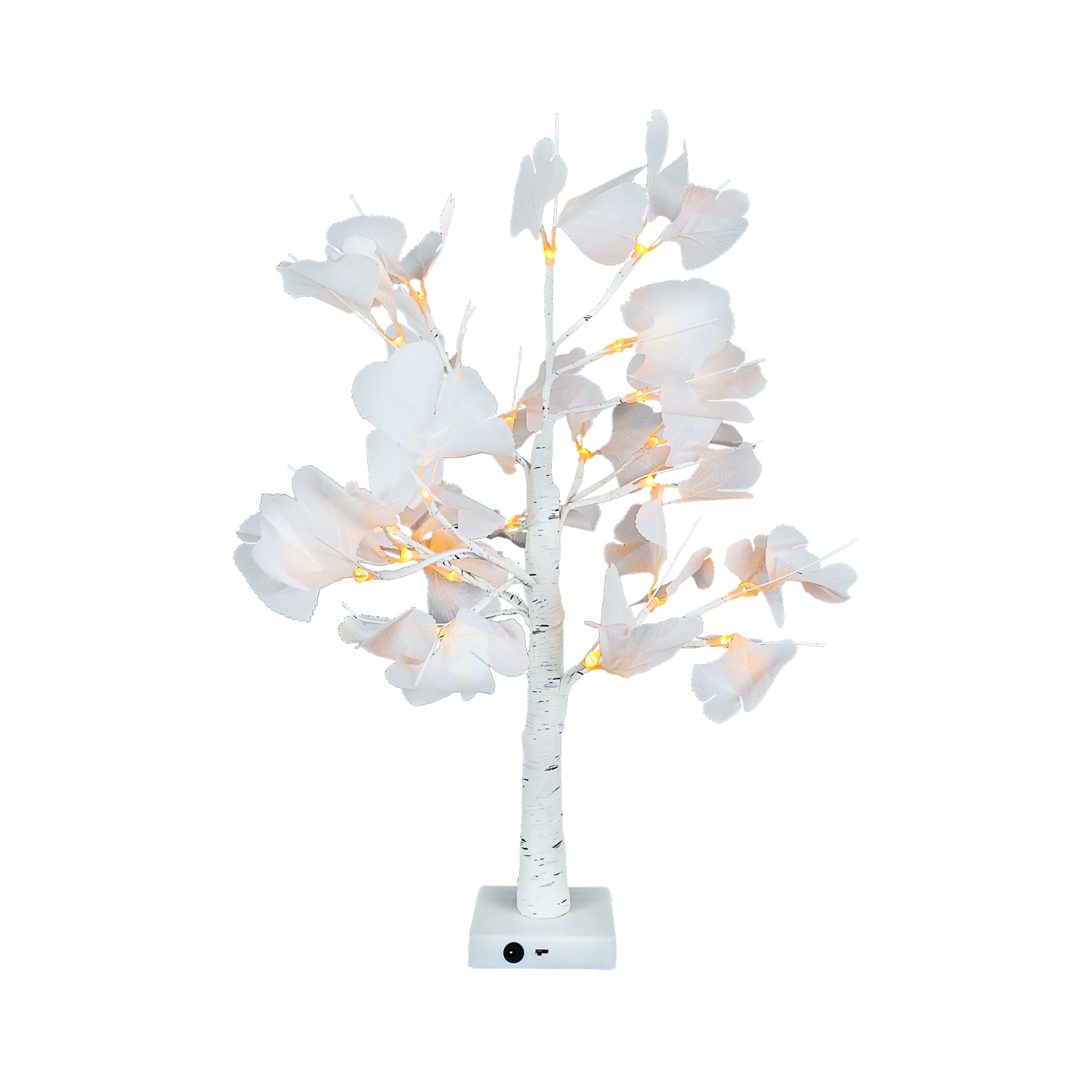 Arbol Con Hojas 24 LEDs Blanco Cálido Decorativo