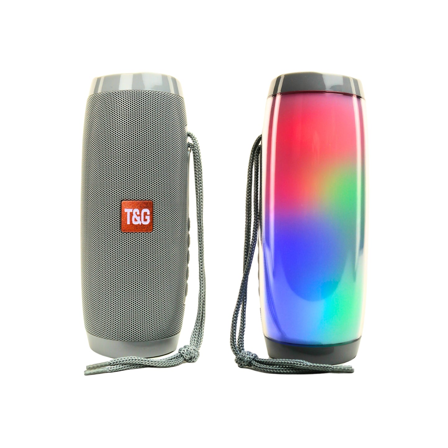 Parlante Bluetooth Con Panel Led RGB Radio FM Gris