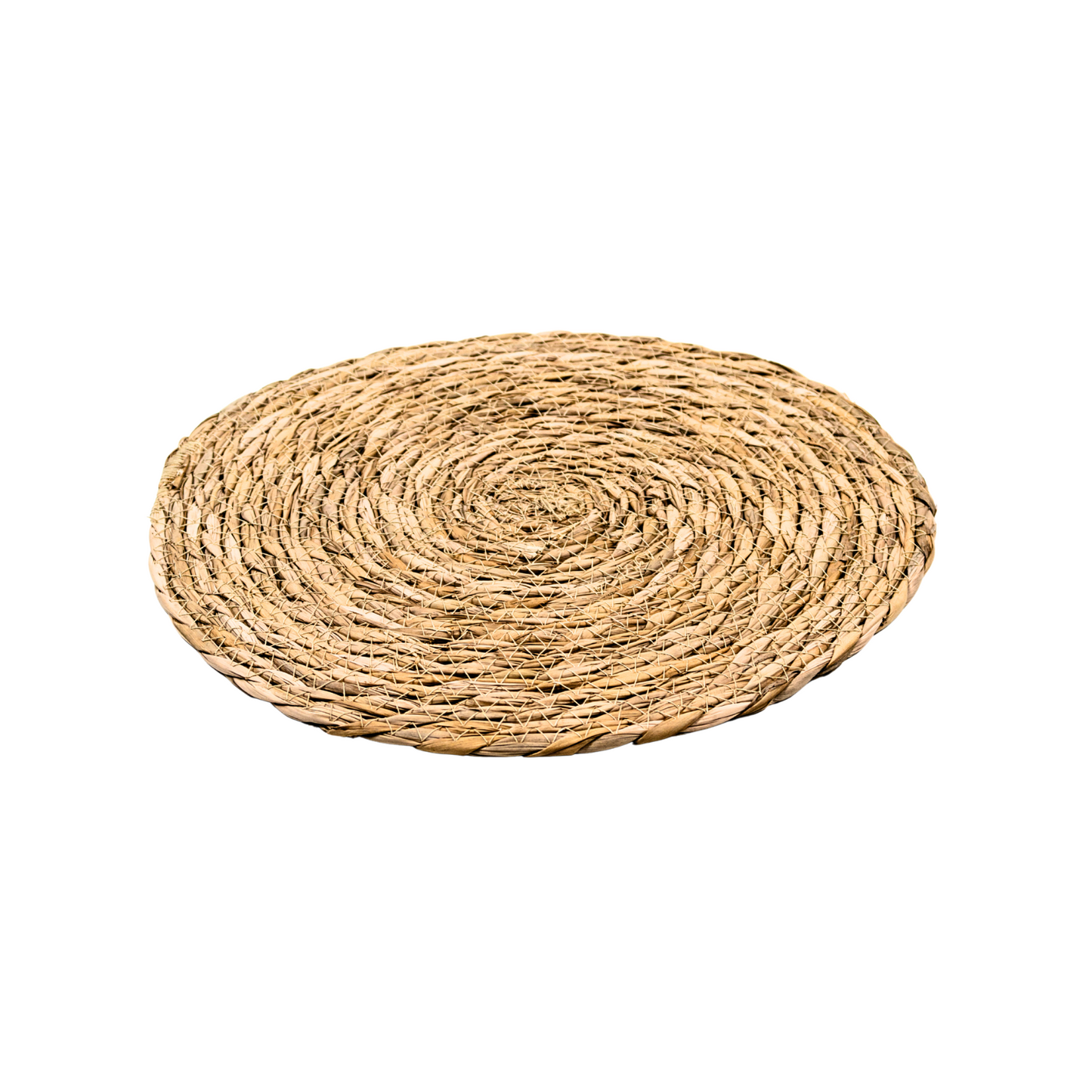 Individual Redondo de Rattan  Fibras Naturales Tejido a Mano