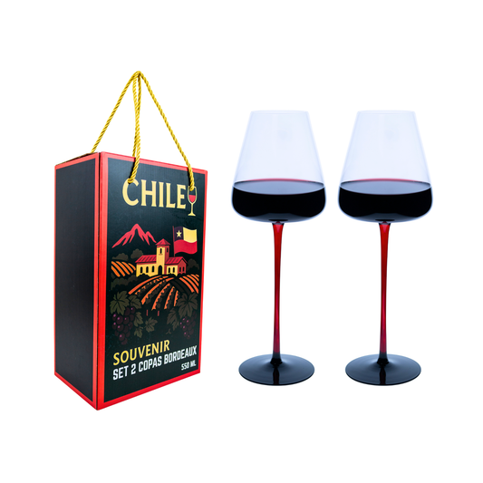 Set 2 Copas de Vino Bordeaux 550 ml Souvenir de Chile