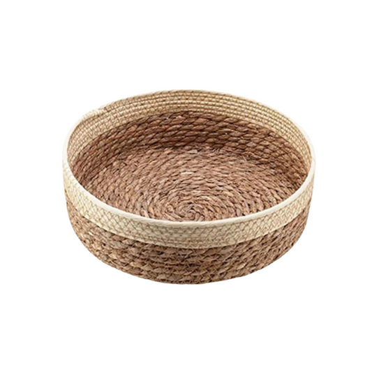 Organizador Decorativo Redondo de Rattan Marrón 26 x 26 cm