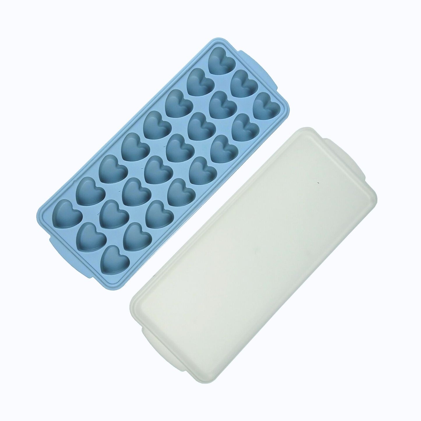 Cubeta De Silicona Para Hielos Corazón Azul