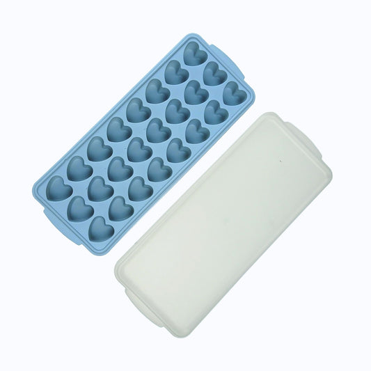 Cubeta De Silicona Para Hielos Corazón Azul