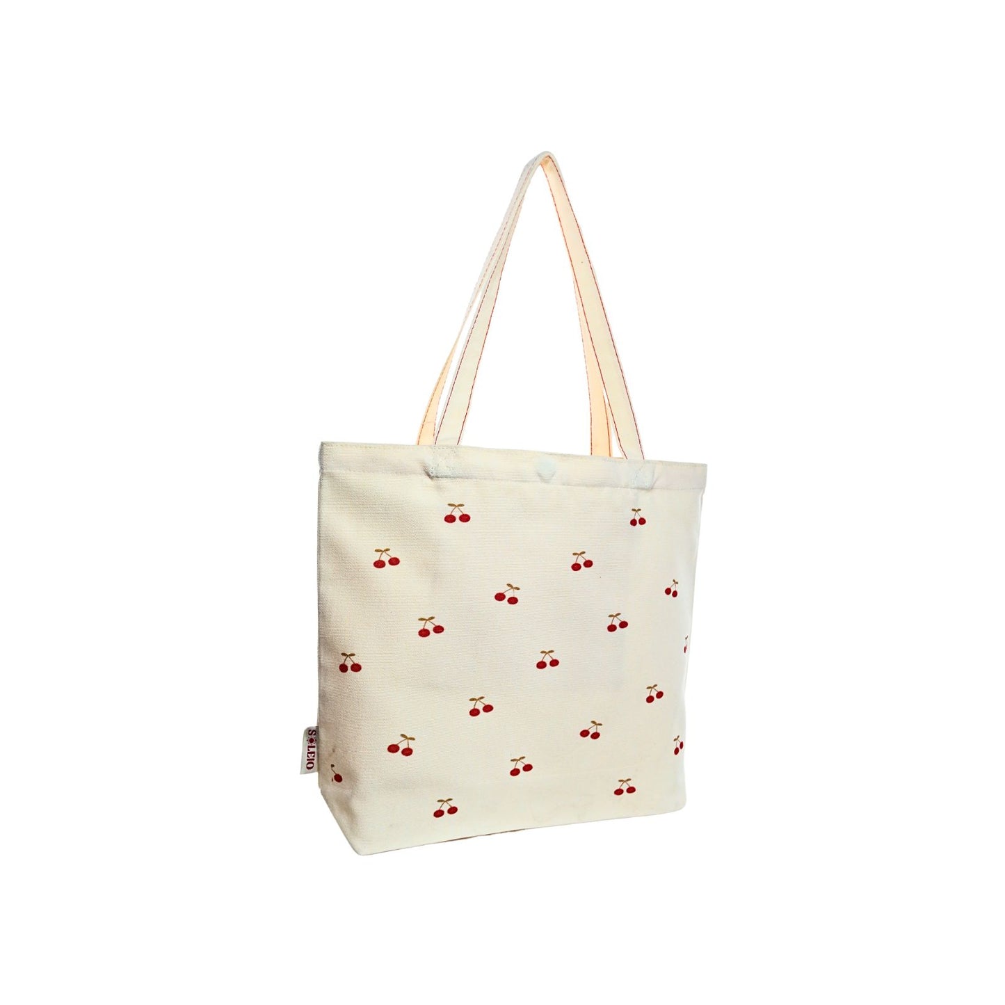 Bolsa De Lona Ecológica Diseño Cherry Con Broche