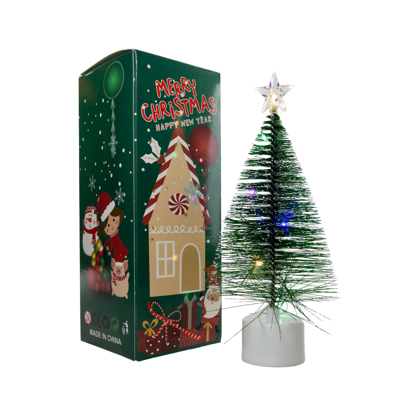 Mini Árbol de Navidad Artificial 17 cm con Luces LED