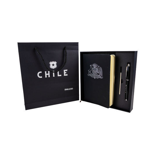 Agenda Eterna Escudo de Chile + Bolígrafo Premium