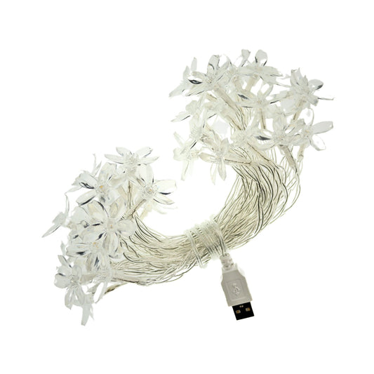 Guirnaldas LED USB 40 Flores de Cerezo Blanco Cálido