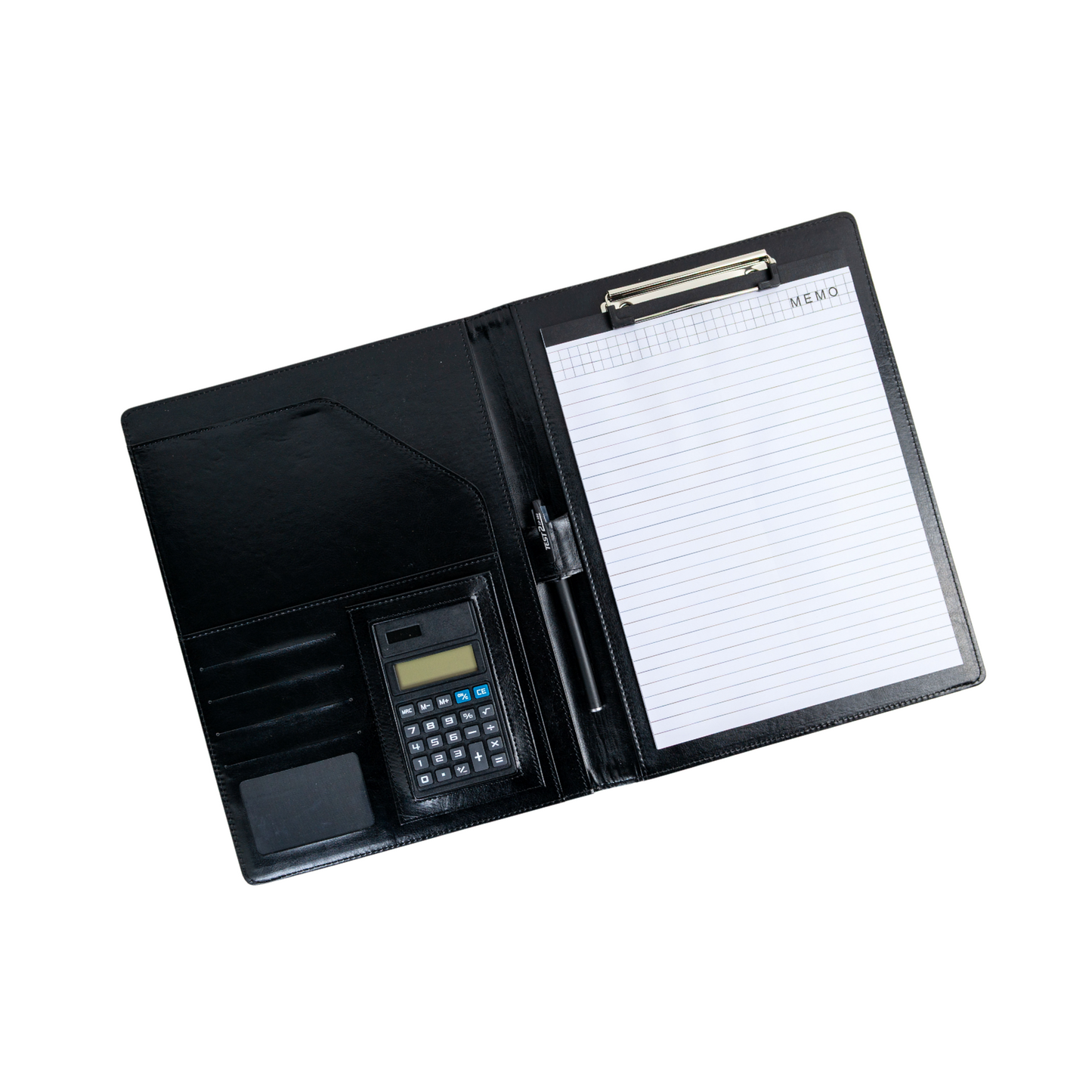 Carpeta Ejecutiva A4 en Ecocuero con Calculadora y Block de Notas