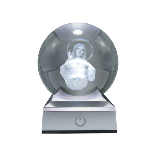 Bola de Cristal LED RGB Diseños 3D Multicolor Jesús