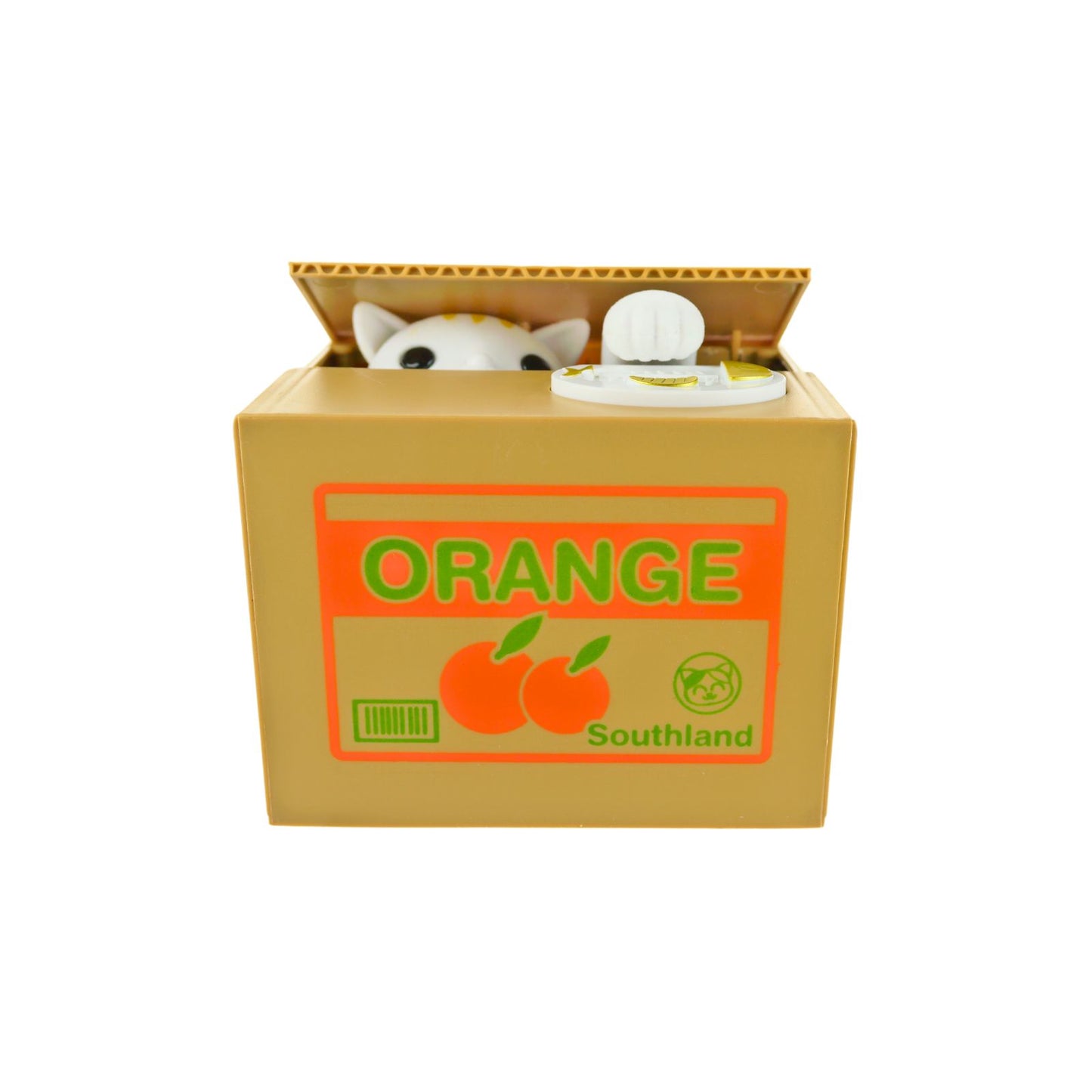 Alcancía Hucha De Gato Electrónica Roba Monedas Caja Orange