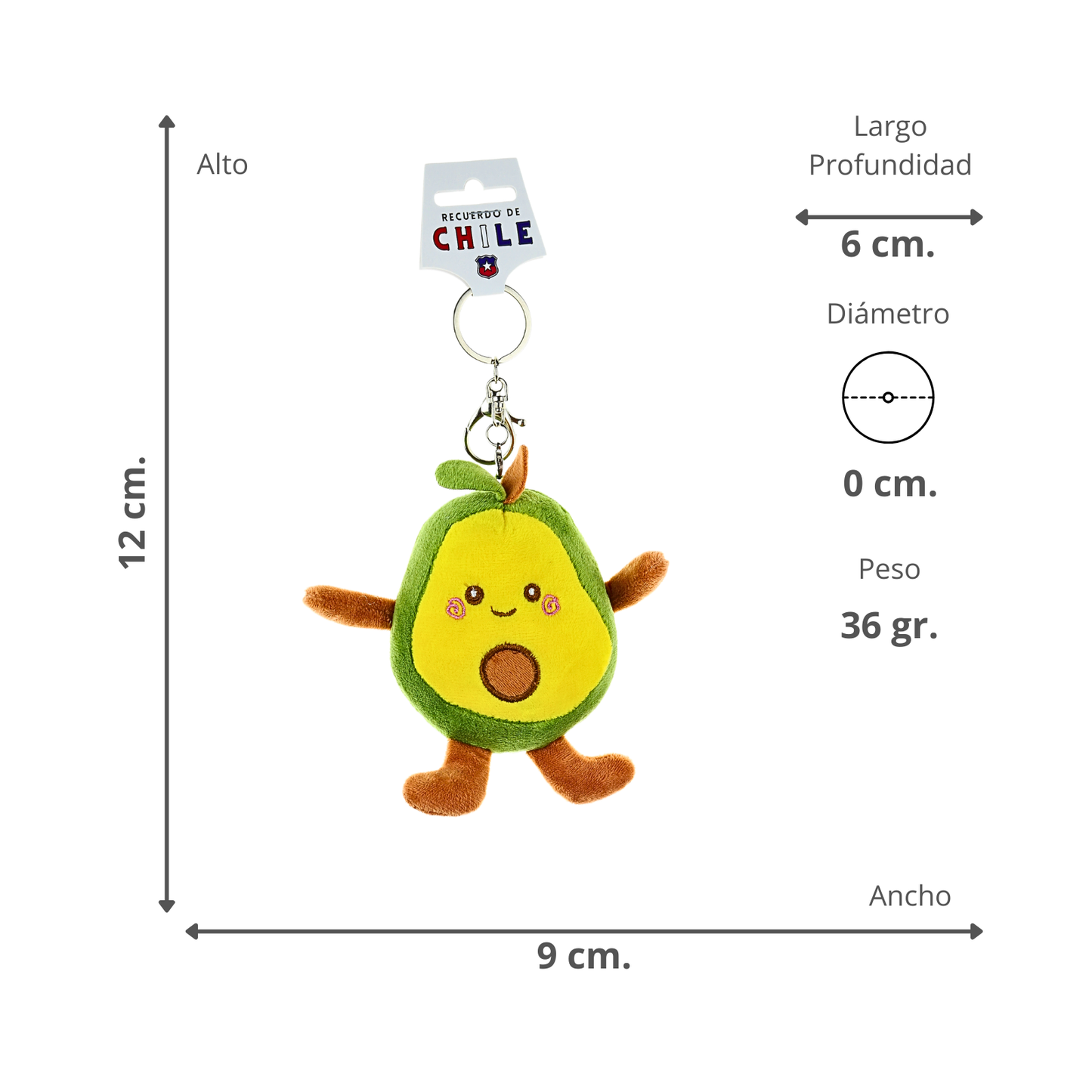 Llavero de Peluche Souvenir de Chile Palta