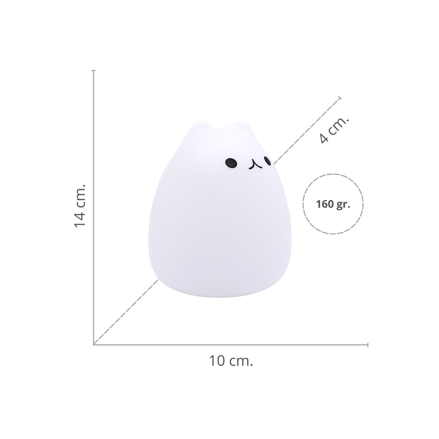 Lámpara de Noche de Silicona LED RGB Squishy Gatito