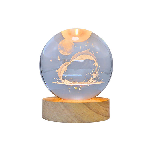 Lampara Bola De Cristal LED Delfines