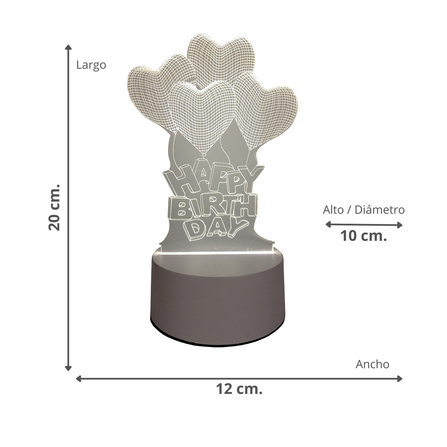 Lámpara LED De Mesa 3D USB Luz Globos Cumpleaños