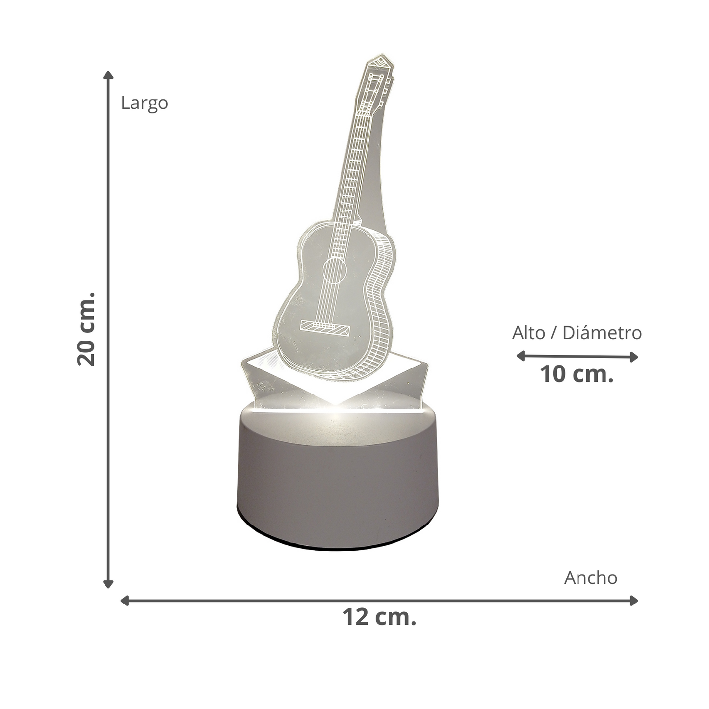 Lámpara LED De Mesa 3D USB Luz Guitarra
