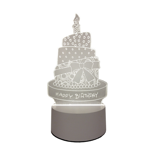 Lámpara LED De Mesa 3D USB Luz Torta de Cumpleaños