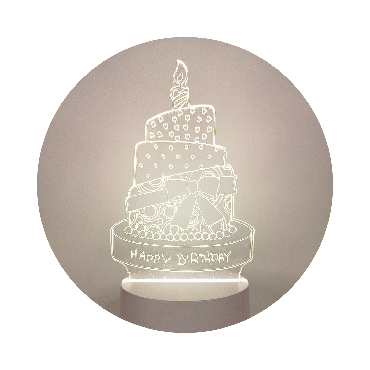 Lámpara LED De Mesa 3D USB Luz Torta de Cumpleaños