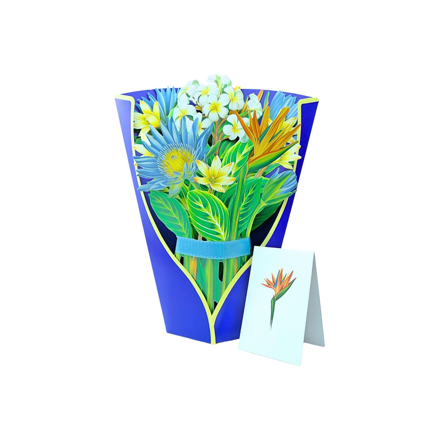 Tarjeta De Felicitaciones Bouquet De Flores 3D Ave Del Paraíso