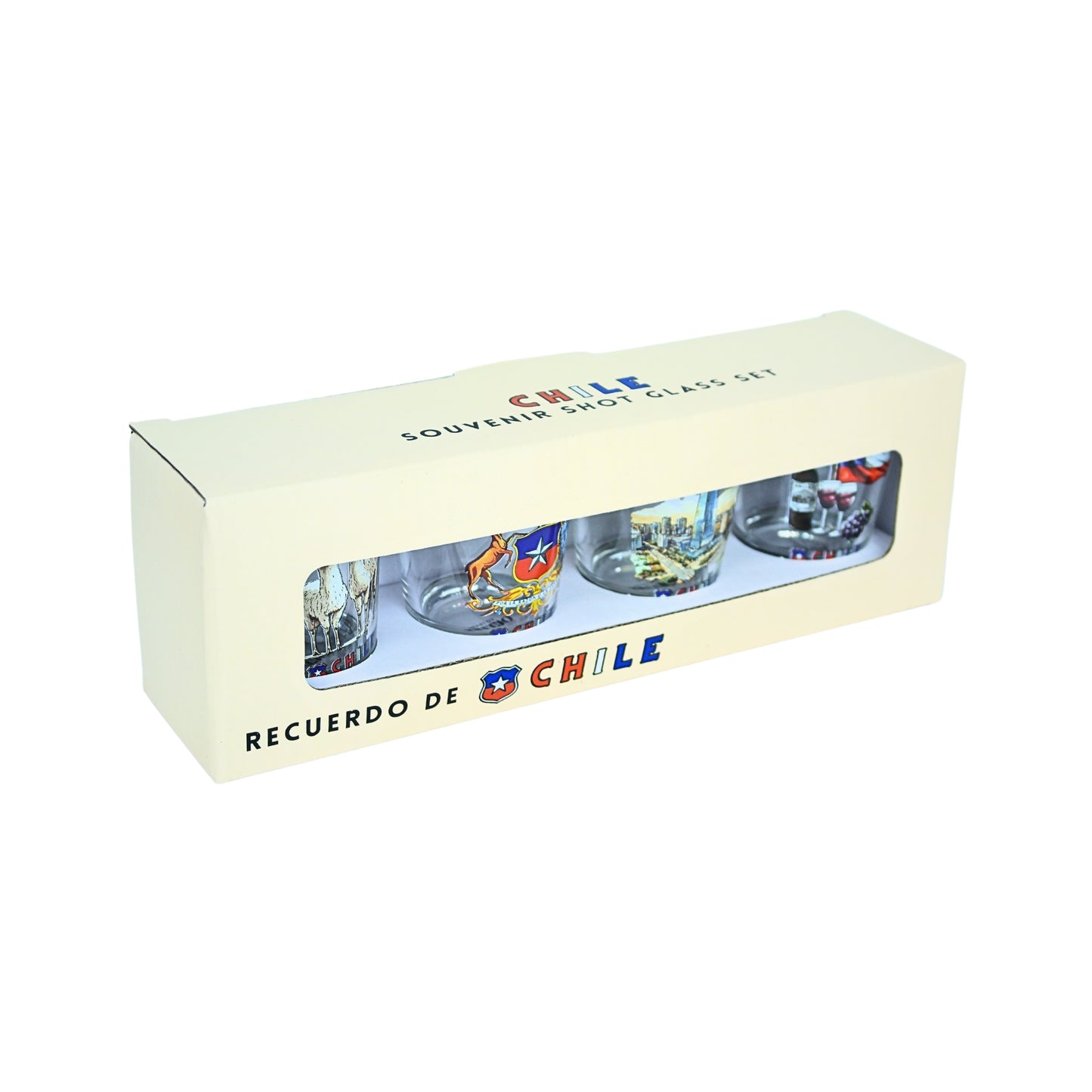 Set 4 Vasos Shot Tequileros 40 Ml Diseños De Chile Souvenir