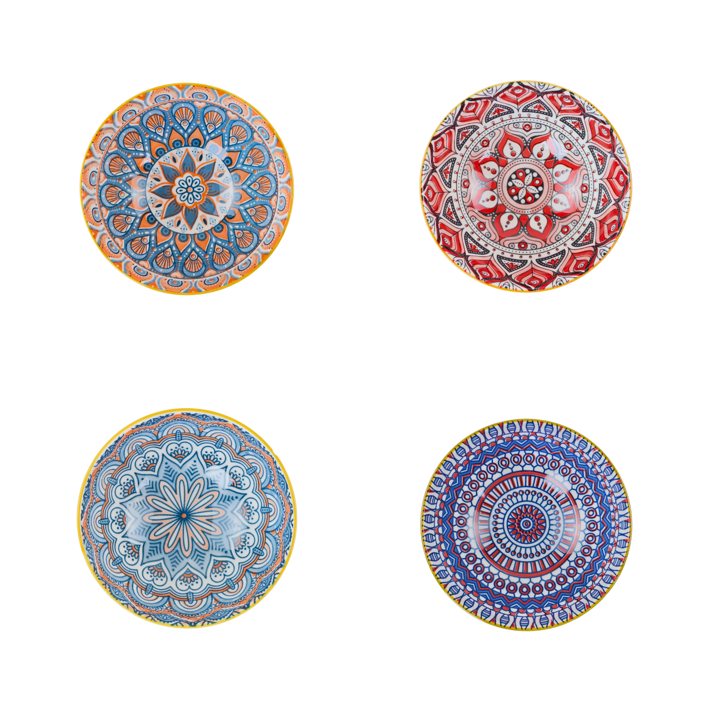 Set 4 Bowl Cuencos Cerámicos 300 Ml Estilo Bohemio