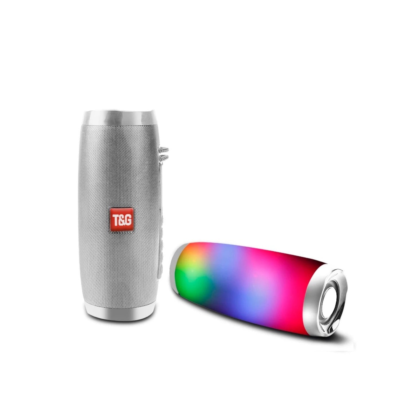 Parlante Bluetooth Con Panel Led RGB Radio FM Gris