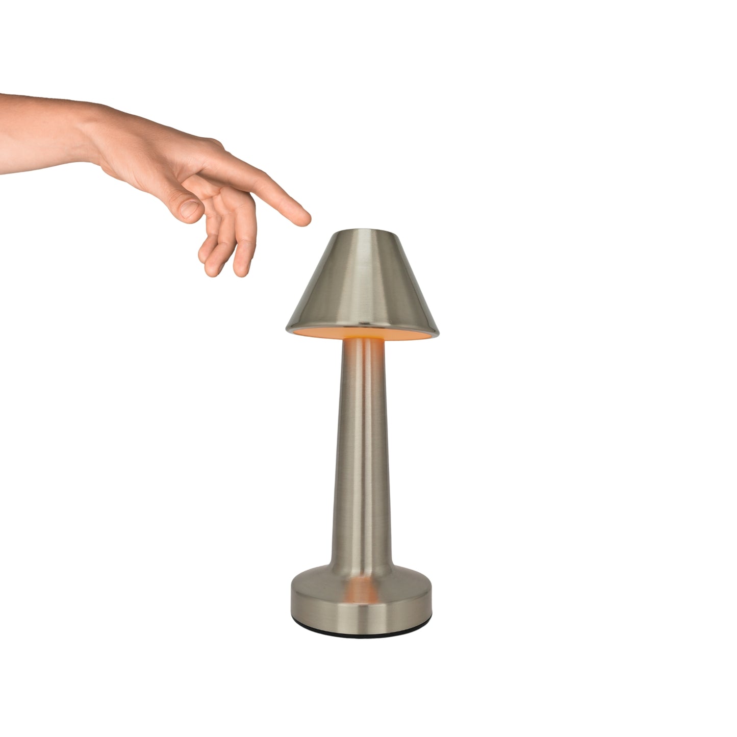 Lampara De Mesa Touch Led Recargable Usb Plateada