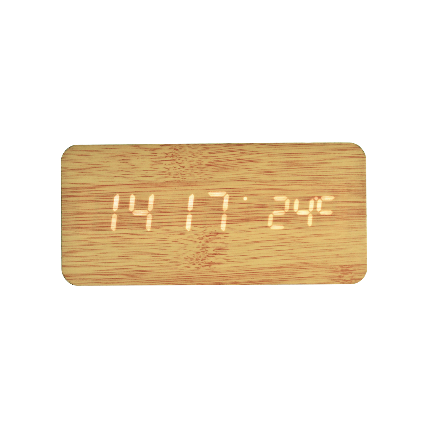 Reloj Digital LED Tipo Madera Zen Marrón