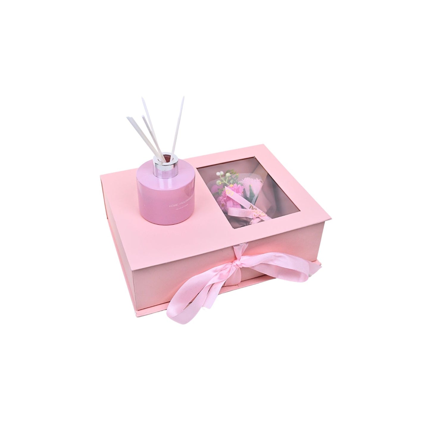 Caja de Regalo Floral con Aromaterapia Rosa