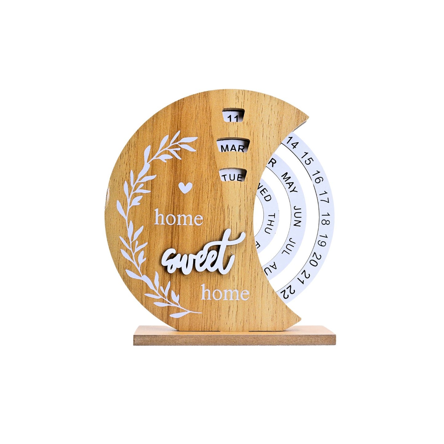 Calendario Eterno De Madera Giratorio Decorativo Luna