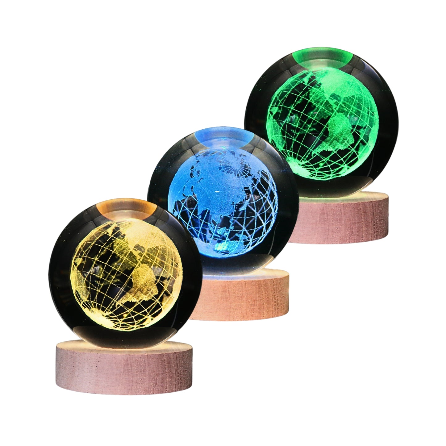 Lampara Bola De Cristal LED RGB Colores Mundo