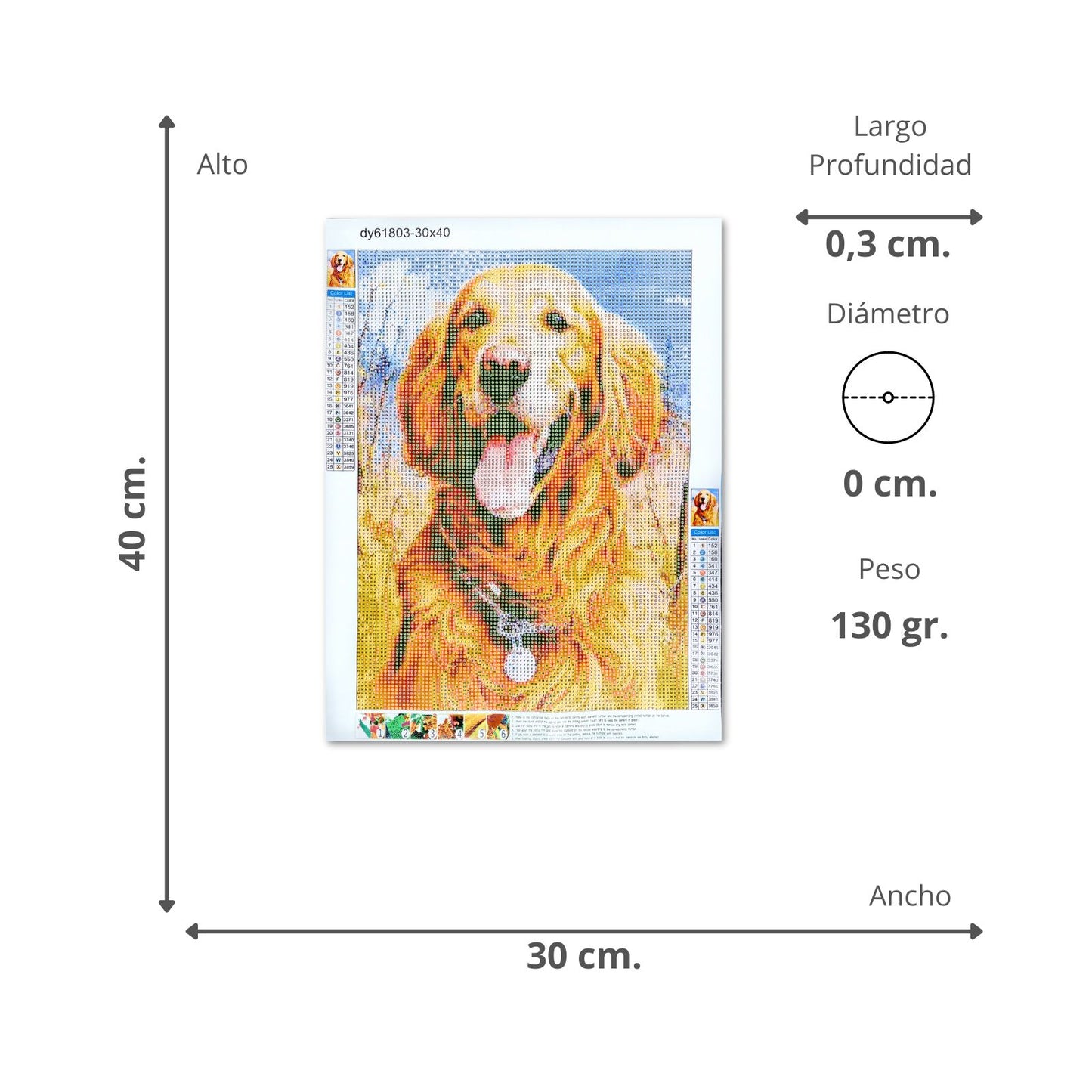Kit Pintura Diamantes 40 x 30 cm Perrito
