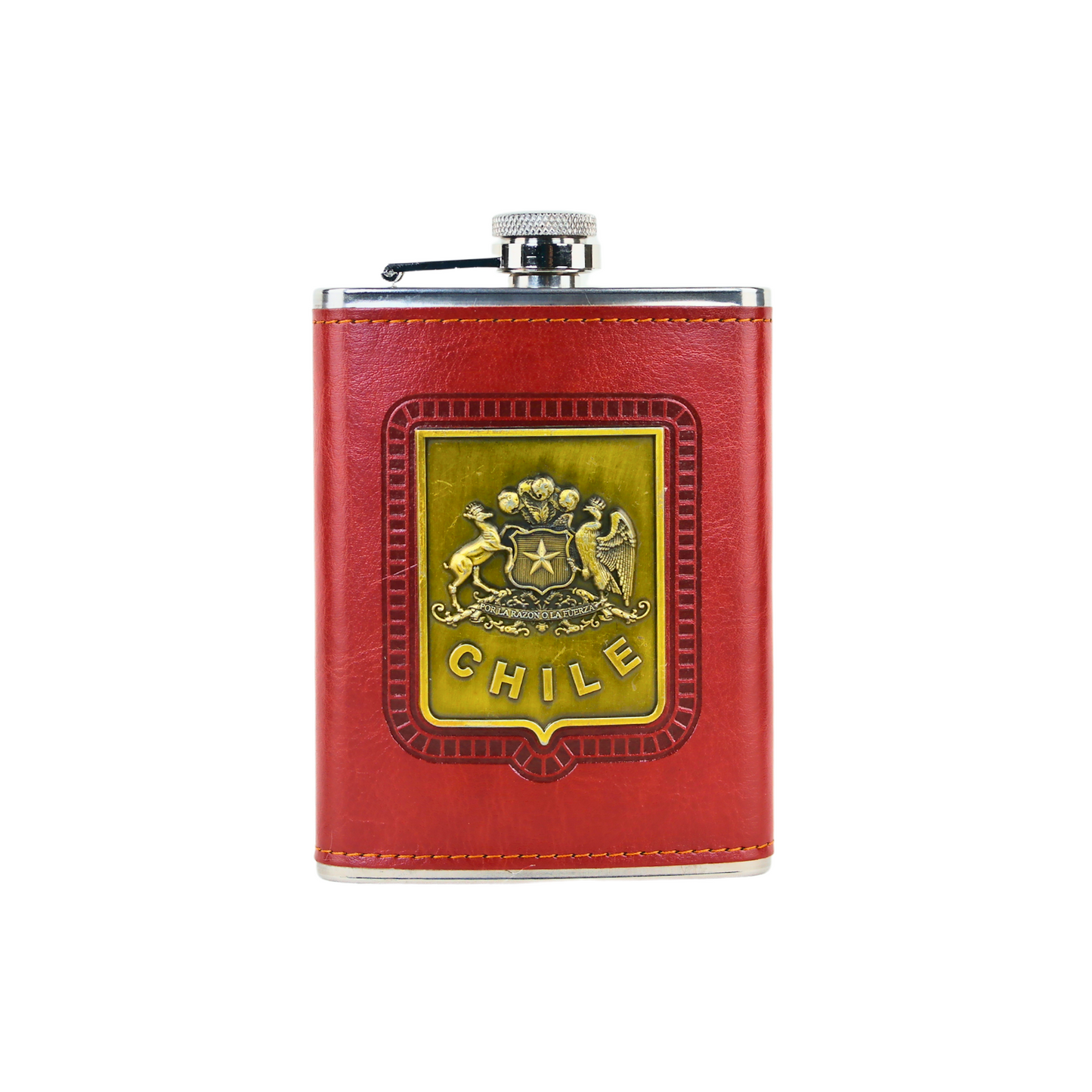 Licorera Petaca Acero Inoxidable 235 Ml Escudo De Chile