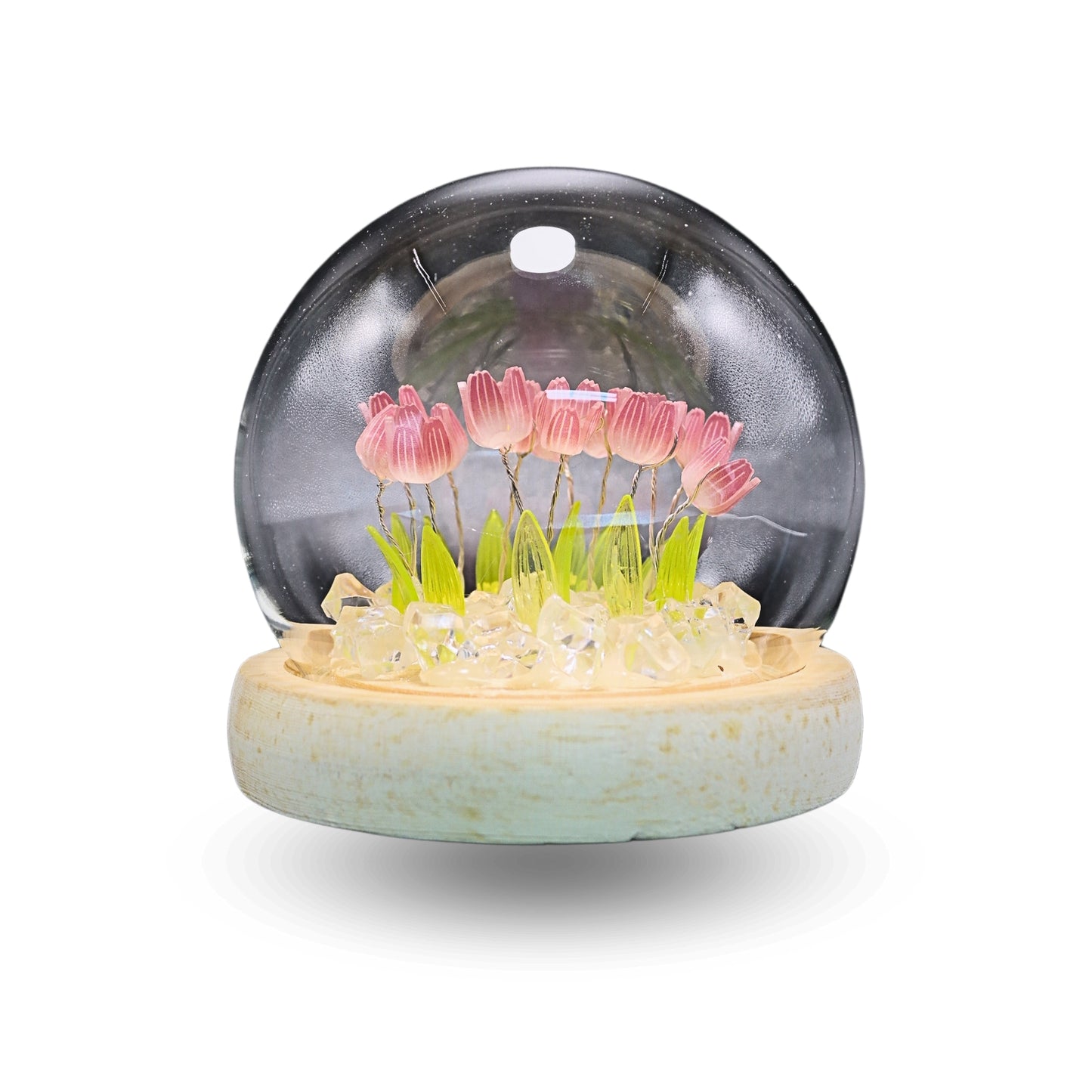 Lámpara LED Decorativa Tulipán en Cúpula de Vidrio