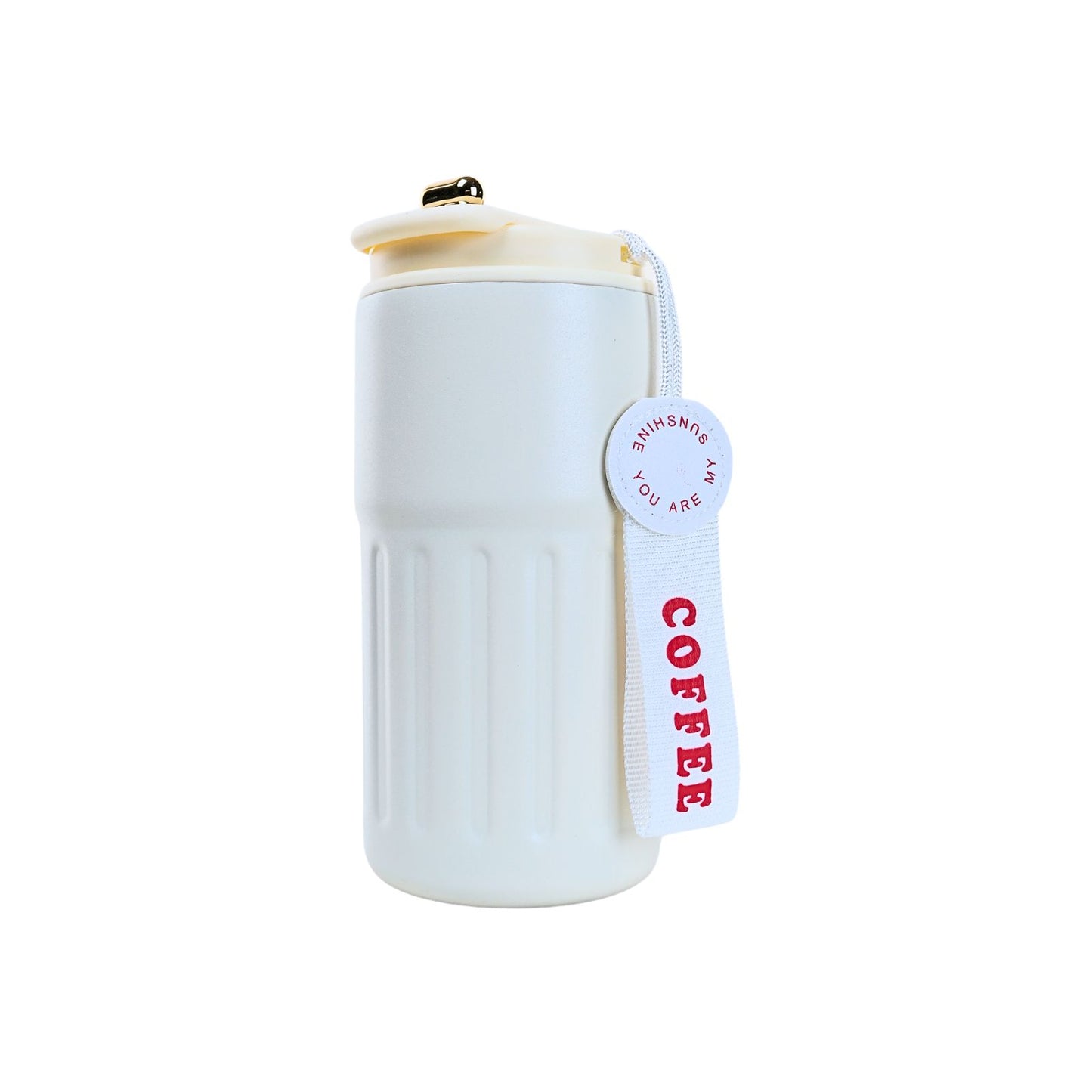 Vaso Térmico de Acero Inoxidable Termómetro 460 ml Blanco