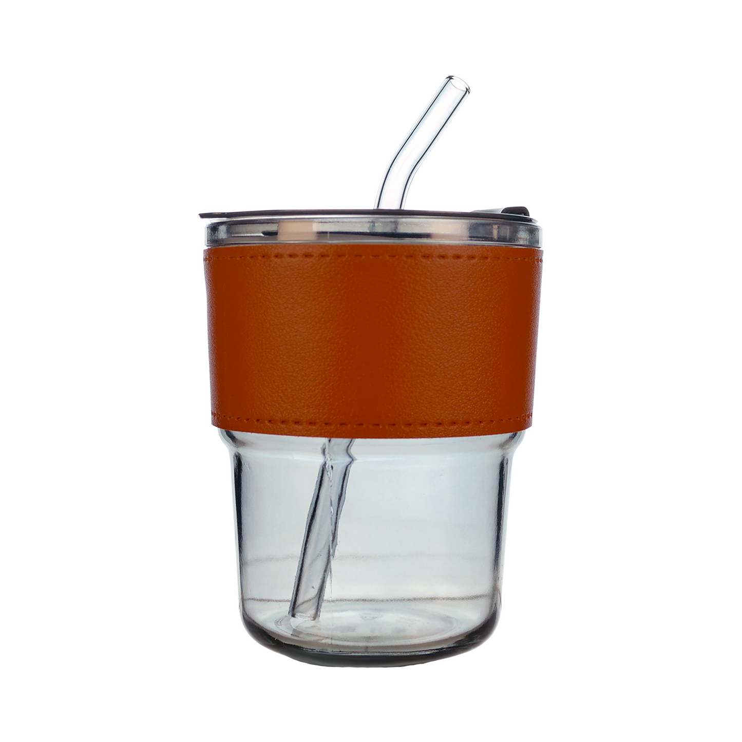 Vaso Vidrio Hermético Con Bombilla Y Tapa Negro