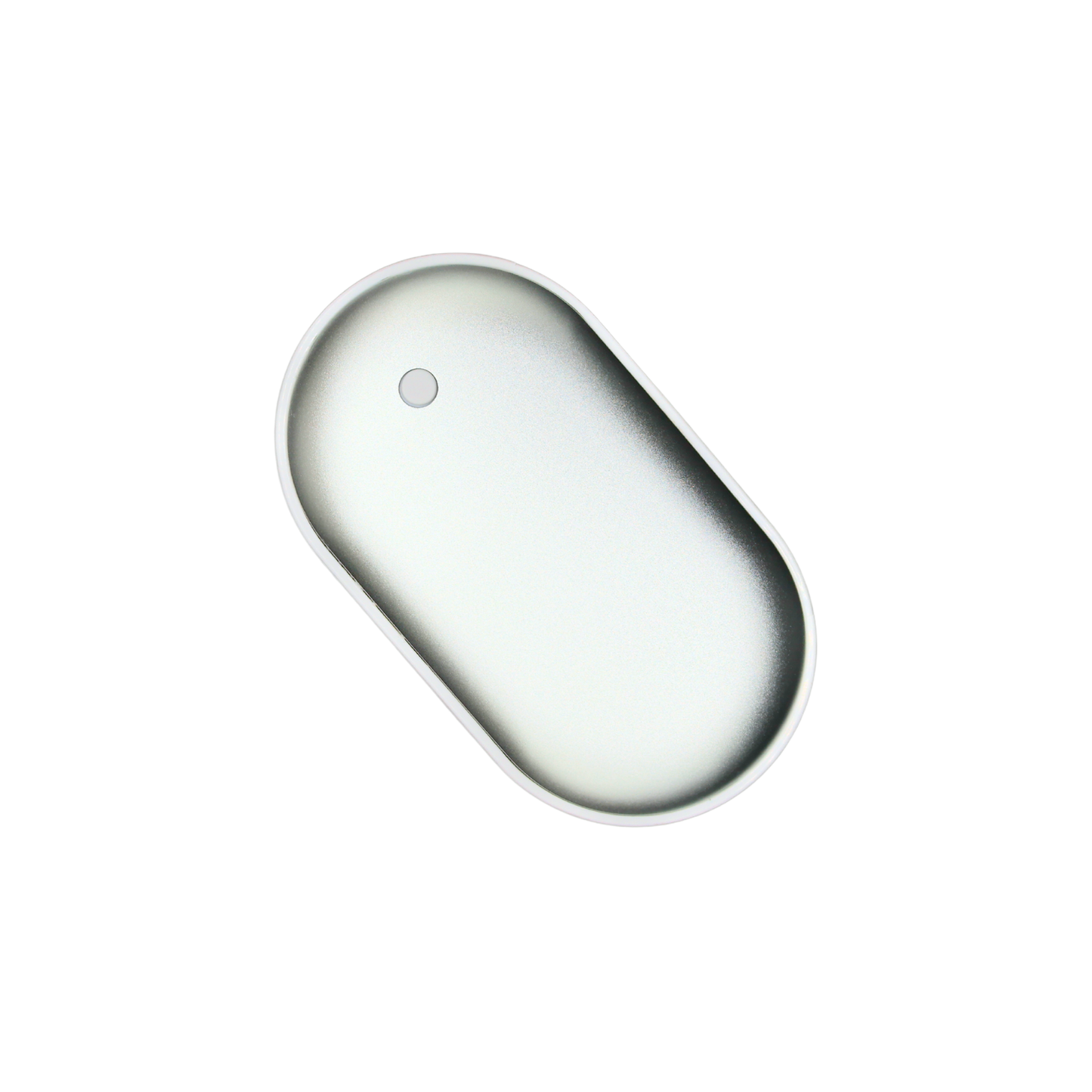 Calentador De Manos Portátil Powerbank Recargable Plateado